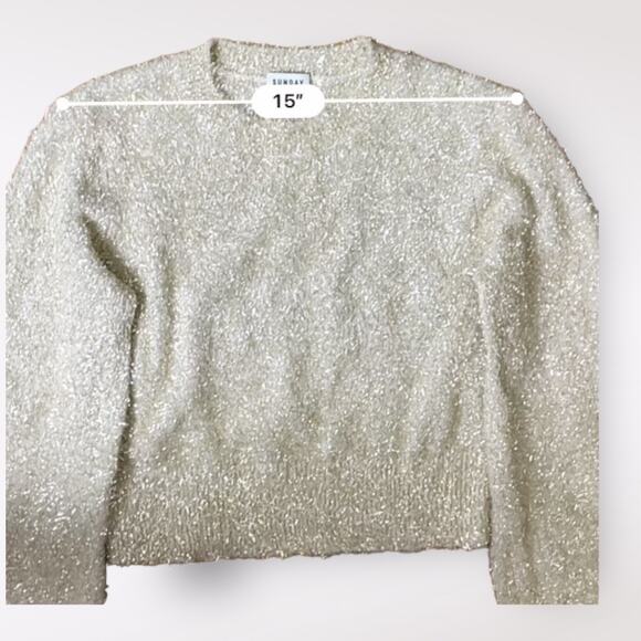 Aritzia Sunday Best Kitten Sweater‎ Gold Metallic Size XXS - Picture 6 of 9